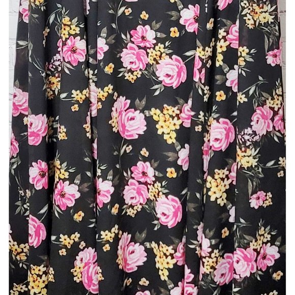 Torrid Black Floral Georgette Maxi Dress 22 - Picture 7 of 12